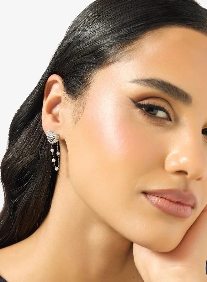 GUESS Pearl Chain Drop Earrings