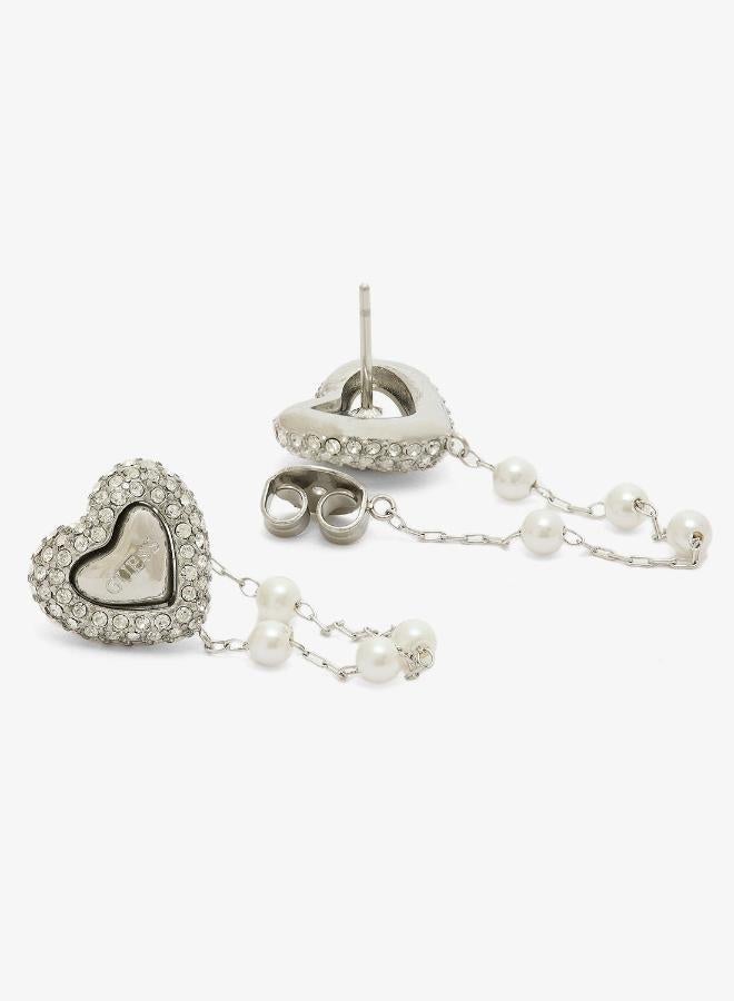 GUESS Pearl Chain Drop Earrings - Image 3