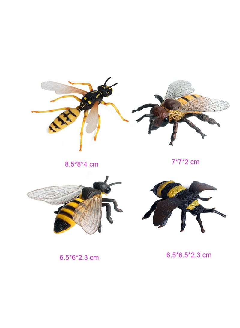 SYOSI Bee Figurines Honeybee Insect Toy, Science Project, Cake Topper, Early Educational Toys Birthday for Toddlers Kids Age 3 4 5  - Image 4