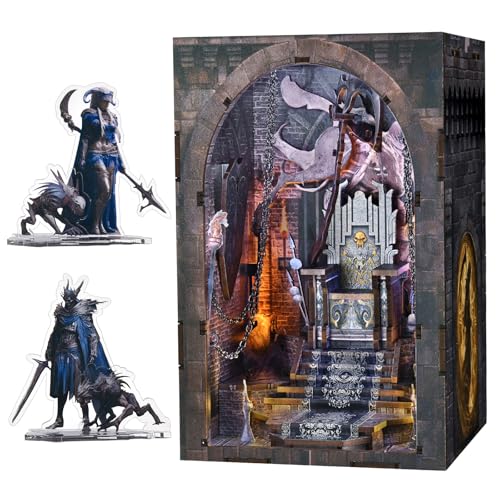 CCCDF Book Nook Kit DIY Miniature House Dollhouse Kit Tiny House Booknook Bookshelf for Adults and Teens Gifts for Family Friends Throne of Bones - Image 1