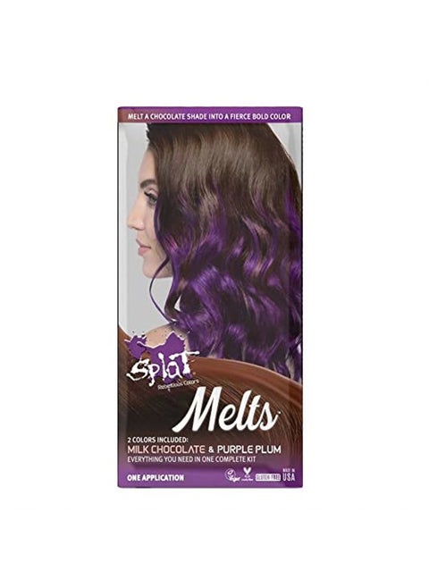 SPLAT MELTS COMPLETE KIT WITH BLEACH AND 2 SEMI-PERMANENT HAIR COLORS (Mixed Berries & Milk Chocolate)