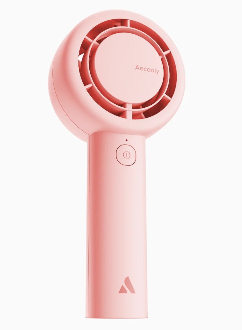 Aecooly Handheld Turbo Fan, Mini Portable Hand Fan, 3000mAh USB Rechargeable Personal Fan, Battery Operated Small Pocket Fan with 5 Speeds for Travel, Outdoor, Home, Office (Pink) - Image 1