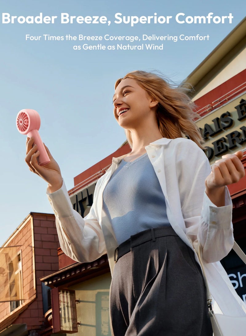 Aecooly Handheld Turbo Fan, Mini Portable Hand Fan, 3000mAh USB Rechargeable Personal Fan, Battery Operated Small Pocket Fan with 5 Speeds for Travel, Outdoor, Home, Office (Pink) - Image 5
