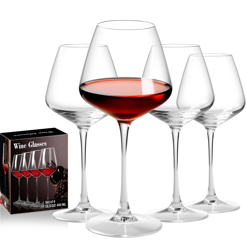 Haoxishui Burgundy Wine Glasses Set of 416oz Hand Blown White Red Wine Glasses Clear LeadFree Glassware for Women Men Wedding Gifts Birthday - Image 2