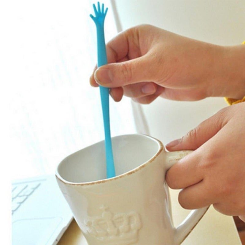 Iktu 5pcs Hand Shaped Muddler Stick Plastic Cocktail Swizzle Sticks Drink Wine Stirrer Coffee Muddler Muddler Bar Wedding Party Supply - Image 3