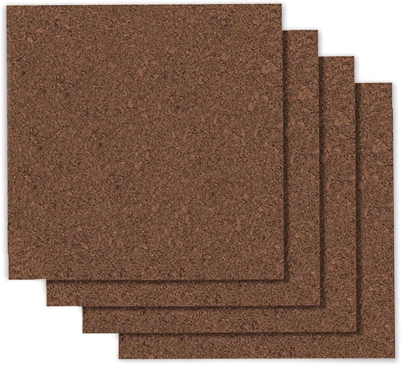 Quartet Cork Tiles, Bulletin Board Cork Panels 12" x 12" x 3/8", Dark Brown, 4 Pack (101) - Image 1