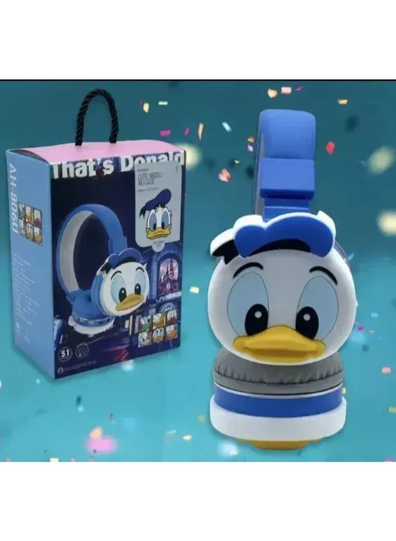 Cartoon Cute Duck Kids Children Bluetooth Headphones, Wireless Headphones with Reduce the noise Microphone Kids Foldable Headphones for School Travel Gift Headset for Children - Image 3