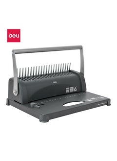 Deli Deli E3871 Black Integral Binding Machine | 12 Sheets Punching & 350 Sheets Binding Capacity | A4 Document Size | 21 Holes | Ideal for Office & School Use  - Image 1
