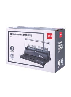 Deli Deli E3871 Black Integral Binding Machine | 12 Sheets Punching & 350 Sheets Binding Capacity | A4 Document Size | 21 Holes | Ideal for Office & School Use  - Image 4