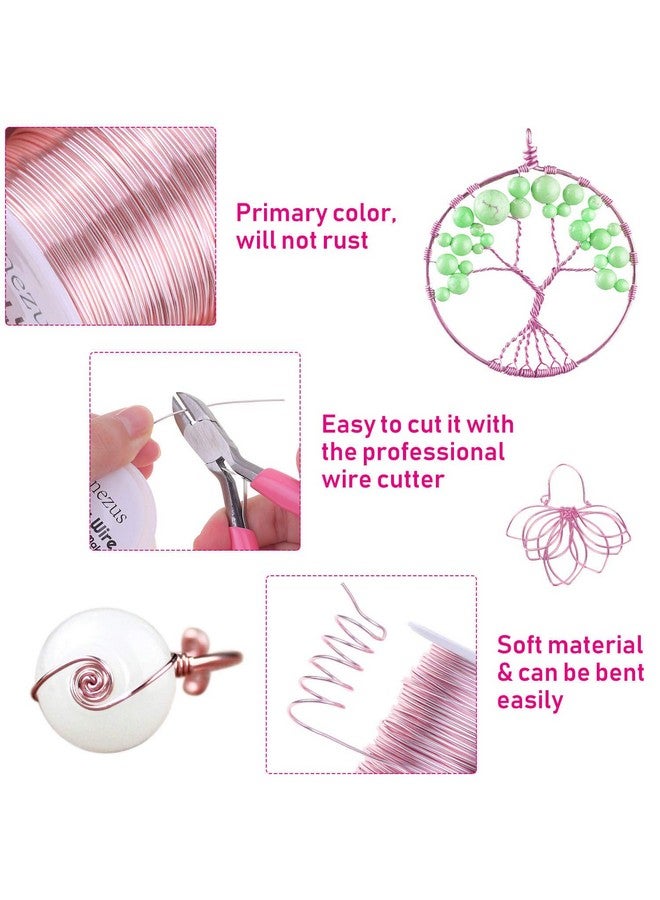 انزيوس سلك مجوهرات مقاس 20 سلك Anezus Craft سلك نحاسي مقاوم للتلطيخ لمستلزمات صناعة المجوهرات والحرفية (ذهبي وردي 30 ياردة /25 مترًا) - Image 3