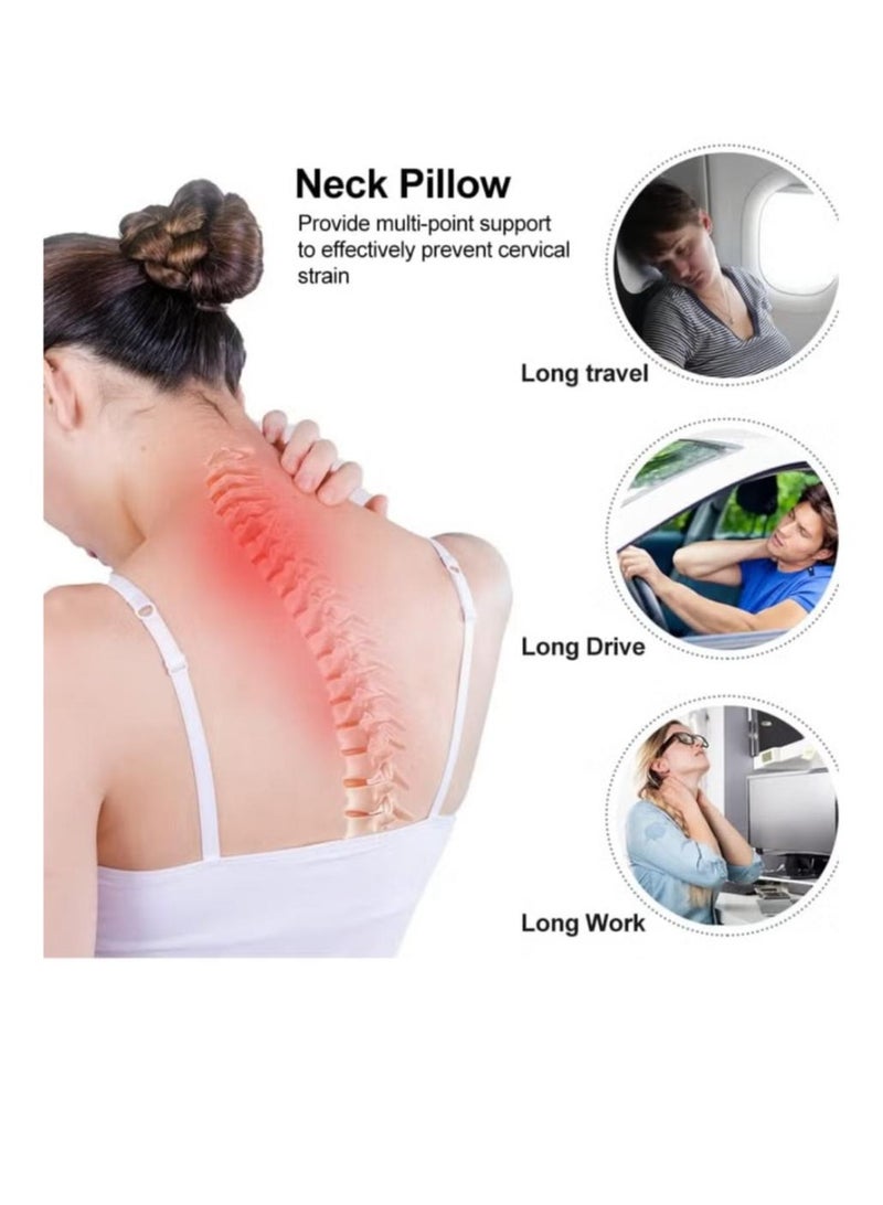 بي كيه ماكس وسادة رمادية على شكل حرف U، وسادة نوم لحماية الرقبة في المكتب، وسادة سفر على شكل حرف U، وسادة رقبة مكتبية، وسادة سفر من إسفنج الذاكرة | مريحة أثناء التنقل | قابلة للغسل على شكل حرف U | غطاء تبريد مخملي للنوم، السيارة، القطار، الحافلة، الغرفة، المكتب (رمادي)) - Image 2