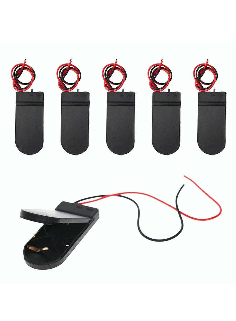 Y&D 2 x 3V CR2032 Button Coin Cell Battery Holder with Leads On Off Switch 6 Pcs - Image 1