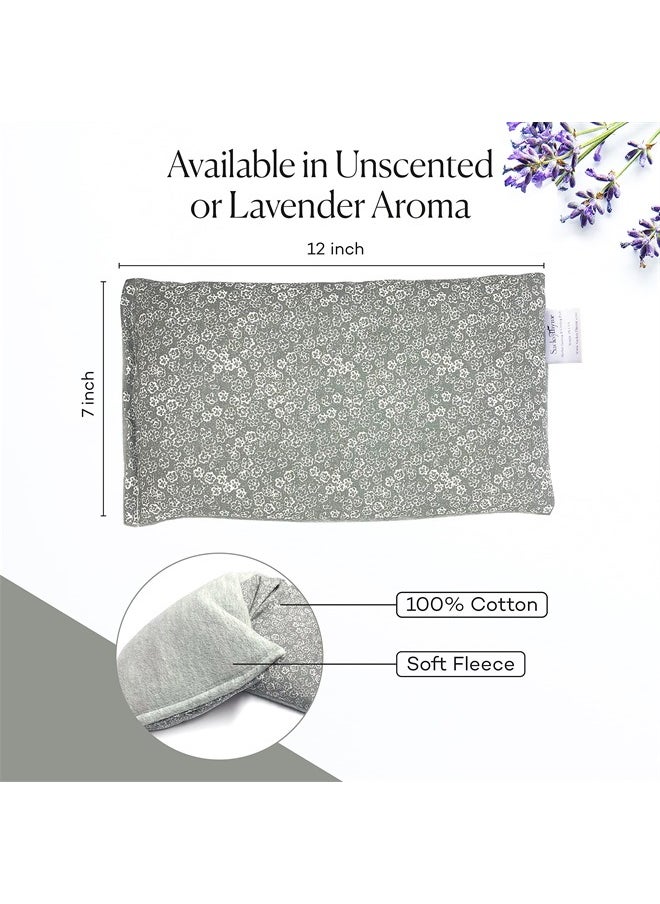 Sacksy Thyme - SacksyThyme Microwave Heating Pad for Cramps, Back, Neck, Shoulders, Leg Pain - Reusable Heat Pack, Hot Moist Microwavable Therapy Pack - Unscented Flaxseed Hot Compress Made in USA (Size: 12" x 7") - Image 1