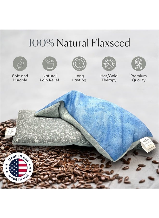 Sacksy Thyme - SacksyThyme Microwave Heating Pad for Cramps, Back, Neck, Shoulders, Leg Pain - Reusable Heat Pack, Hot Moist Microwavable Therapy Pack - Unscented Flaxseed Hot Compress Made in USA (Size: 12" x 7") - Image 1