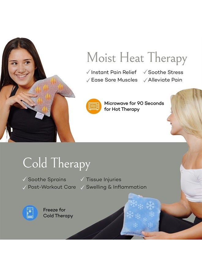 Sacksy Thyme - SacksyThyme Microwave Heating Pad for Cramps, Back, Neck, Shoulders, Leg Pain - Reusable Heat Pack, Hot Moist Microwavable Therapy Pack - Unscented Flaxseed Hot Compress Made in USA (Size: 12" x 7") - Image 1