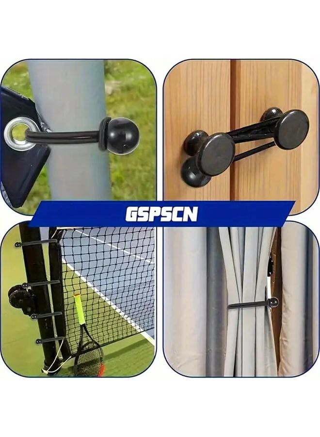 Black 5Pcs Heavy Duty Elastic Tie Down Straps with Foam Balls for Camping Tent Outdoor - Image 3