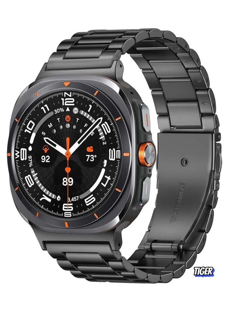 TIGER Stainless Steel Band Compatible with Samsung Galaxy Watch Ultra 47mm – Elegant Metal Strap for Samsung Galaxy Watch Ultra Bands, Classic Business Design, Leisure, and Stylish Look for Men & Women - Image 1