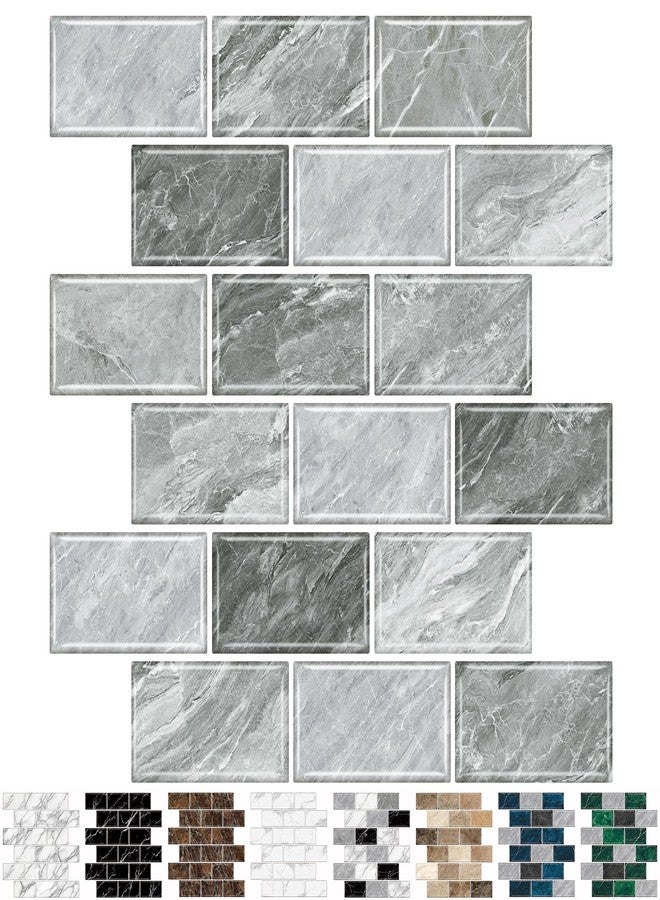 URCOLOR 10-Sheet Stick on Backsplash for Kitchen,12"x12" Peel and Stick Self Adhesive Wall Tiles Back Splashes for Bathroom Light Gray Marble Look - Image 1