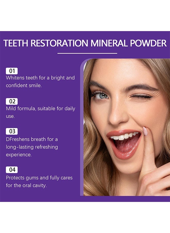 ORALHOE Purple Teeth Restoration Mineral Powder, Mineral Tooth Powder, Dental Restoration Mineral Powder Effective In Strengthening Teeth And Gums 50g - Image 4