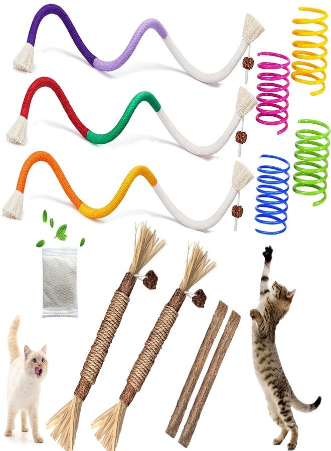 itPlus Cat Toys Chew Ropes, Cat Rope Toys for Kitten Dental Care, Safe Teeth Cleaning Toy for Indoor Cats Interactive Catnip Kitty Kicker Toy Toys for All Breeds - Image 1