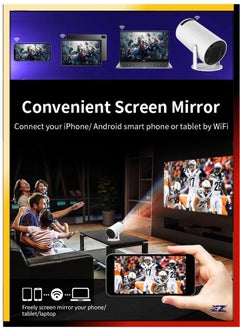 ELTRAZONE 120ANSI Lumens HD Smart Projector – Android 11 Portable Mini Cinema, 130 Inches Screen Display, 4K Home Movie Theater, Gaming, Video Presentations, 180° Rotating Screen, Mobile Phone Projection  - Image 2