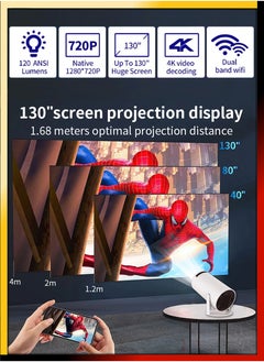 ELTRAZONE 120ANSI Lumens HD Smart Projector – Android 11 Portable Mini Cinema, 130 Inches Screen Display, 4K Home Movie Theater, Gaming, Video Presentations, 180° Rotating Screen, Mobile Phone Projection  - Image 3