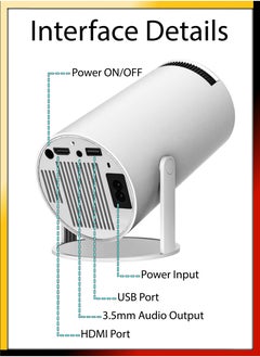 ELTRAZONE 120ANSI Lumens HD Smart Projector – Android 11 Portable Mini Cinema, 130 Inches Screen Display, 4K Home Movie Theater, Gaming, Video Presentations, 180° Rotating Screen, Mobile Phone Projection  - Image 5