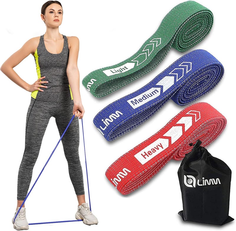 Limm Fittest Pro by Resistance Bands for Legs and Butt, Fabric Exercise Loop Bands Yoga, Pilates, Rehab, Fitness and Home Workout, Strength Bands for Booty - Image 1