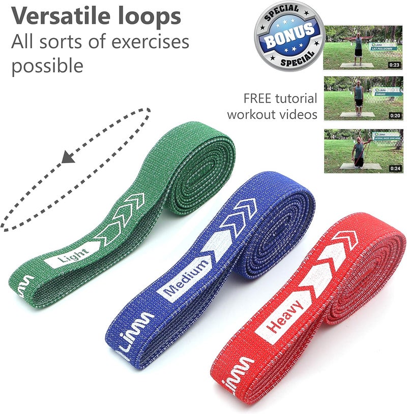 Limm Fittest Pro by Resistance Bands for Legs and Butt, Fabric Exercise Loop Bands Yoga, Pilates, Rehab, Fitness and Home Workout, Strength Bands for Booty - Image 3