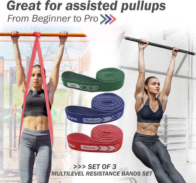 Limm Fittest Pro by Resistance Bands for Legs and Butt, Fabric Exercise Loop Bands Yoga, Pilates, Rehab, Fitness and Home Workout, Strength Bands for Booty - Image 2