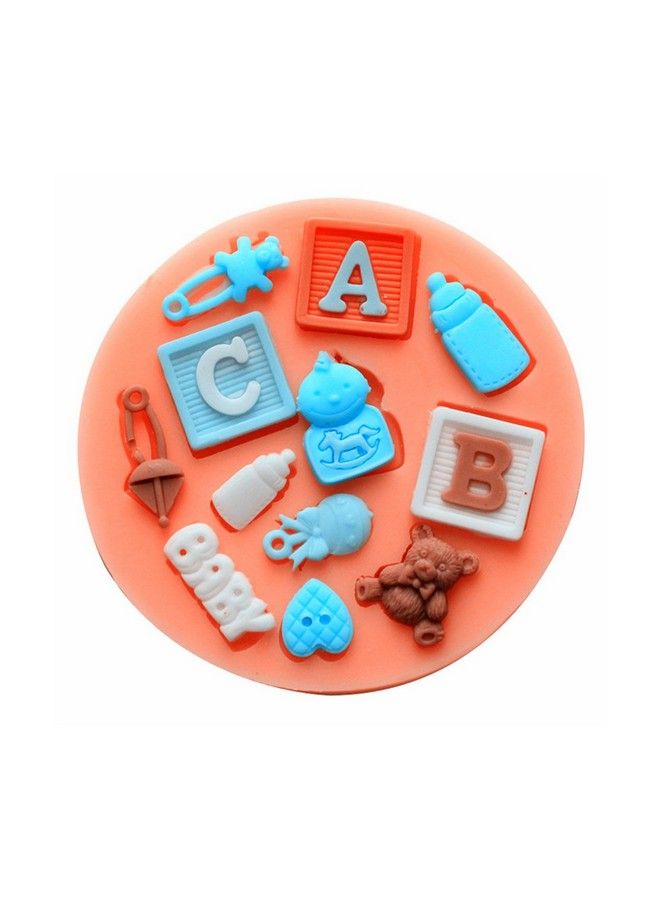 Longzang Baby Shower Fondant Silicone Candy Molds Cake Decorating Tools Small Pink - Image 1