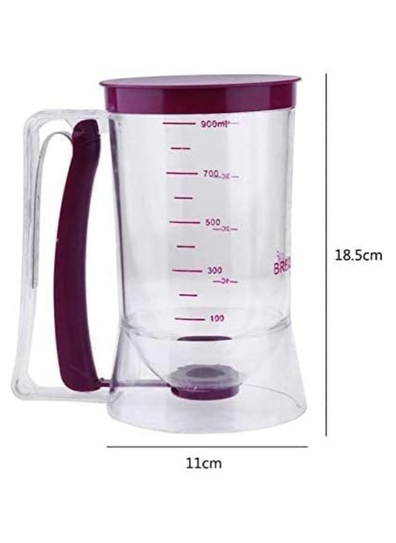 Generic - Batter Dispenser with Cream Separation Function, Perfect for Cupcakes, Pancakes, Cookies, Muffins, Waffles, 900ml Measuring Cup for Baking Tools - Image 1