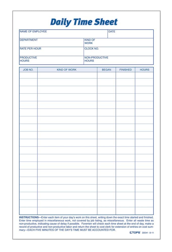 TOPS Daily Employee Time And Job Sheet, 6 x 9.5 Inches, 100 Sheets per Pad, 2 Pads/Pack - Image 4