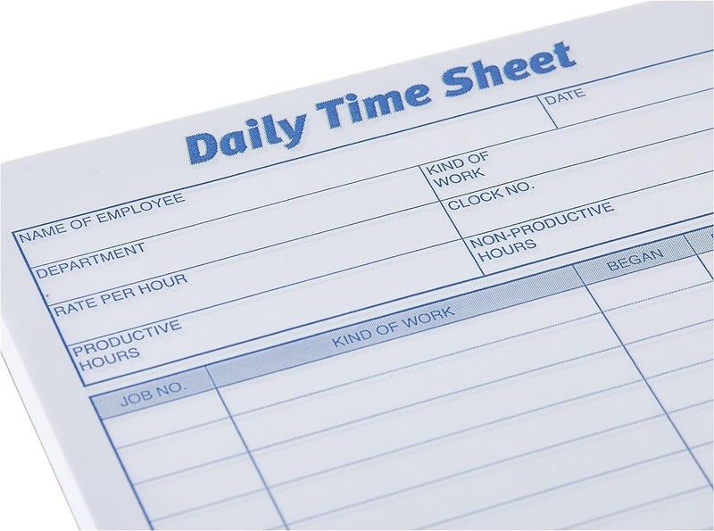 TOPS Daily Employee Time And Job Sheet, 6 x 9.5 Inches, 100 Sheets per Pad, 2 Pads/Pack - Image 5