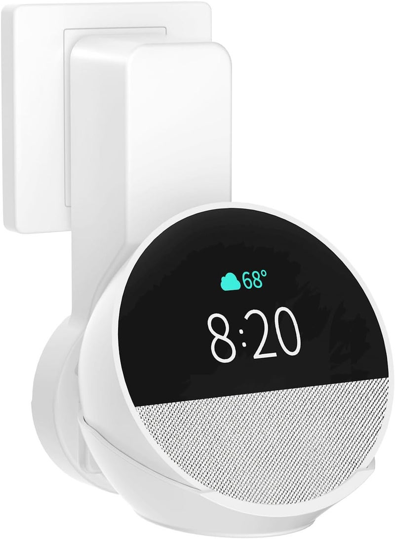 ZUOLACO Wall Mount for Ech0 Sp0t (2024 Version), Ech0 Spot Holder, No Screws or Drilling Required, Space Saving Spot Accessories with Cable, Hidden Storage (WL803), White - Image 1