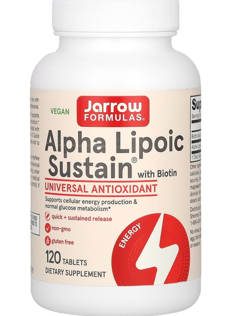 jarrow formulas Alpha Lipoic Sustain with Biotin, 120 Tablets