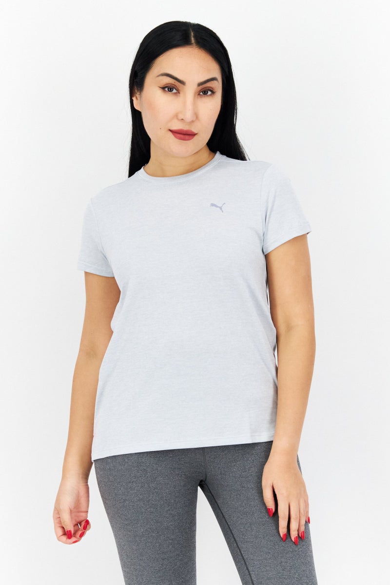 PUMA Women Sportswear Fit Short Sleeve Running T Shirt, Grey - Image 1