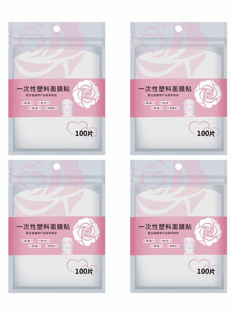 Y&D 400Pcs DIY Facial Sheet Plastic Disposable Spa Skin Care Pre-cut Paper Film for Home and Salon Clear  - Image 1