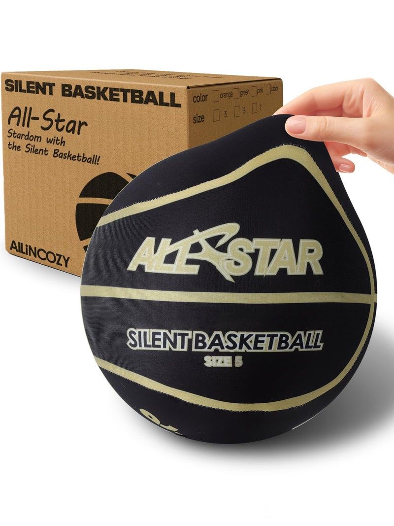 ALLINCOZY Covered Silent Basketball Fabric Cover Soft Foam Airless Basketball High Bounce NoiseFree Training Ball Gifts Packaging Safe for Indoor Activities - Image 2