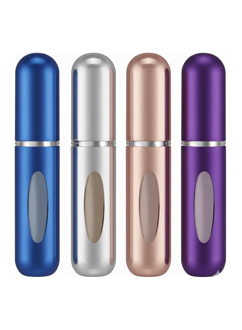 Generic Portable Perfume Atomizer Bottles – 4 Pcs Refillable Mini Travel Spray, Multicolor - Image 1