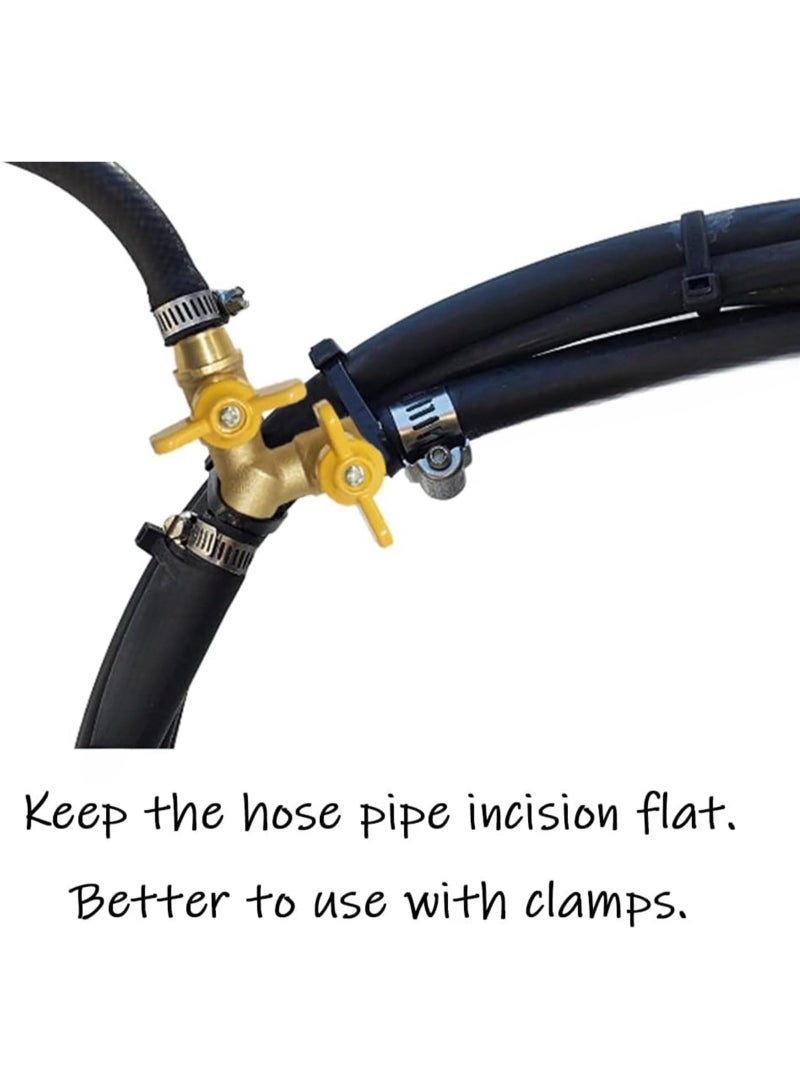 Brass 3 Way Shut-Off Valve, 3/8" Hose Barb 2 Switch Y Shaped Ball Valve Water/Fuel/Air - Image 2