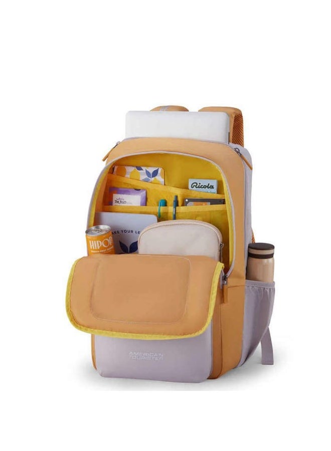 American Tourister Sigma 3.0 Style 02, 33L Volume Office 2 Compartment Laptop Backpack with Front Organizer and Spacious Interiors for Unisex - Beige - Image 2