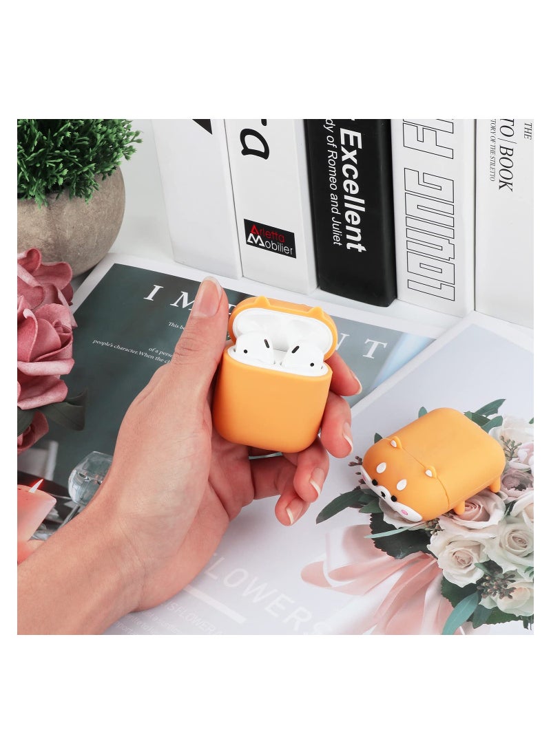 SYOSI - C ute Airpods Case Airpods 2 Case Corgi Dog Cool Funny 3D Animals Cartoon Puppy Shaped Full Protection Shockproof Soft Silicone Charging Case Cover for Girls Boys Kids Child Women - Image 1