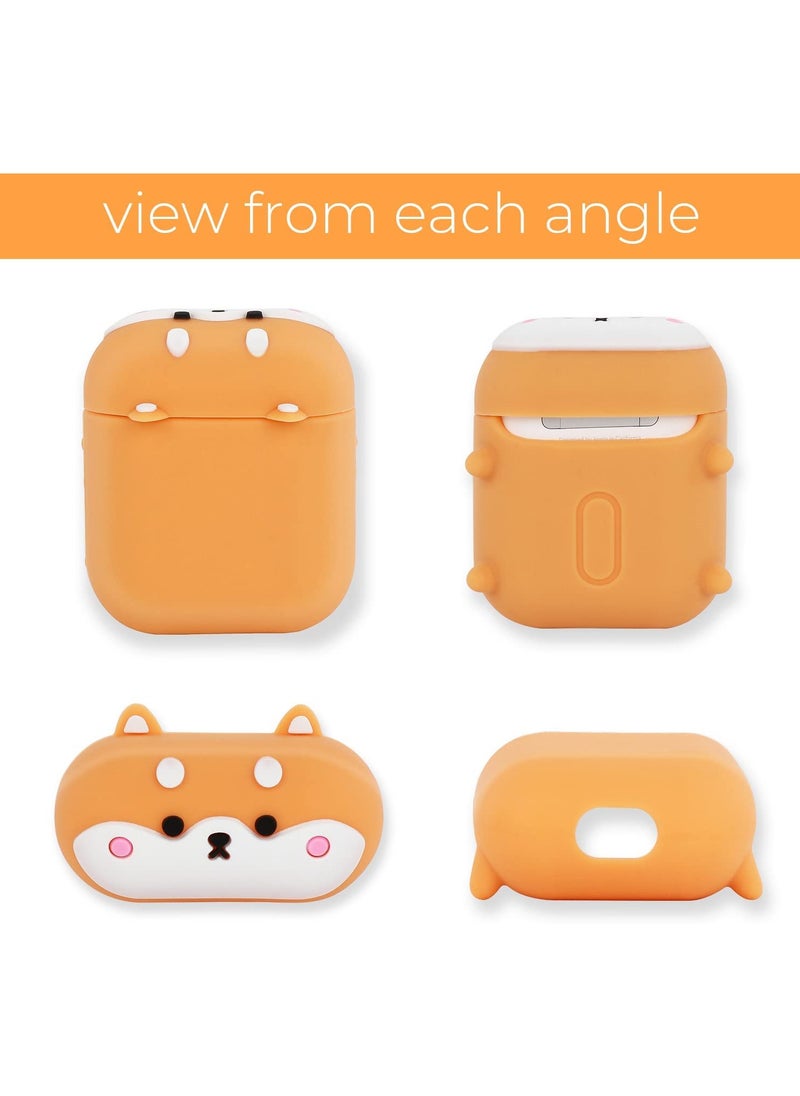 SYOSI - C ute Airpods Case Airpods 2 Case Corgi Dog Cool Funny 3D Animals Cartoon Puppy Shaped Full Protection Shockproof Soft Silicone Charging Case Cover for Girls Boys Kids Child Women - Image 1