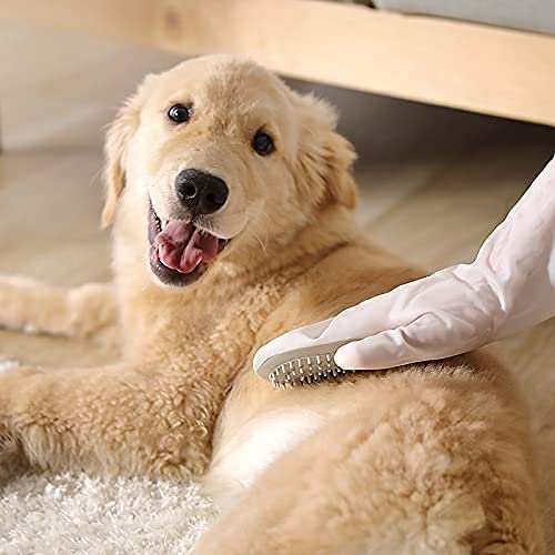 Styllent 1 Pair Pet Grooming Gloves Gentle Hair Removal Brush Cat and Dog Hair High-Efficiency Removal Multifunctional Kitchen Bathroom Cleaning Brush Washing White, 11.8+-0.4 Inch - Image 4