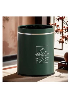 Generic Kitchen Garbage Bin, Bathroom Wastebasket, Plastic Large capacity Trash Can, Living Room Kitchen Bathroom Round Waste Bin, Air Pressure Adsorption (Green, 16L)  - Image 1