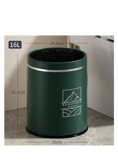 Generic Kitchen Garbage Bin, Bathroom Wastebasket, Plastic Large capacity Trash Can, Living Room Kitchen Bathroom Round Waste Bin, Air Pressure Adsorption (Green, 16L)  - Image 2