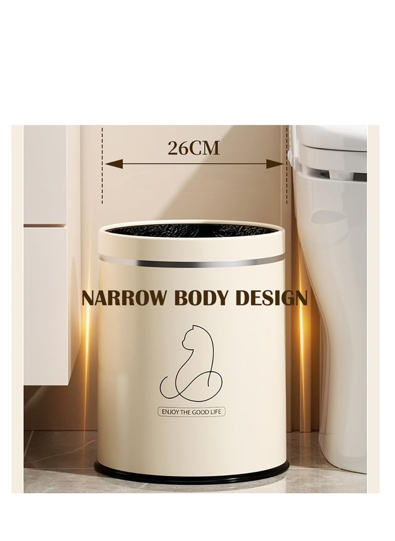 Generic Kitchen Garbage Bin, Bathroom Wastebasket, Plastic Large capacity Trash Can, Living Room Kitchen Bathroom Round Waste Bin, Air Pressure Adsorption (Green, 16L)  - Image 5