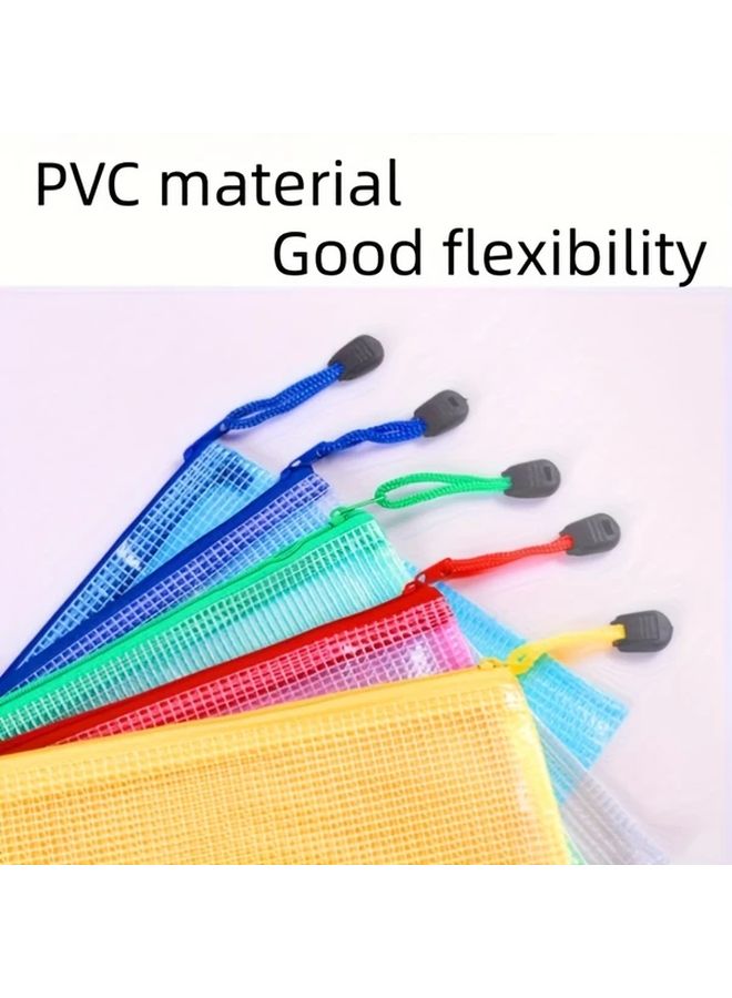 25 Pcs A5 Mesh Zipper Bags For Office Supplies Puzzle Storage Multiple Colors - Image 4