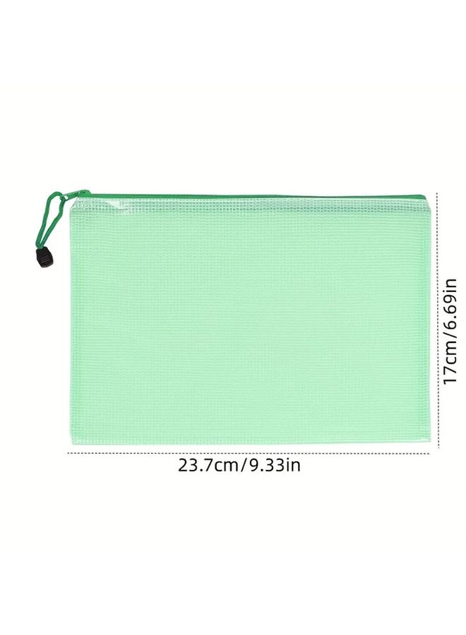 25 Pcs A5 Mesh Zipper Bags For Office Supplies Puzzle Storage Multiple Colors - Image 2